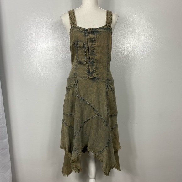 Free People Tencel Washed Apron Dress Sz XS - Picture 1 of 11